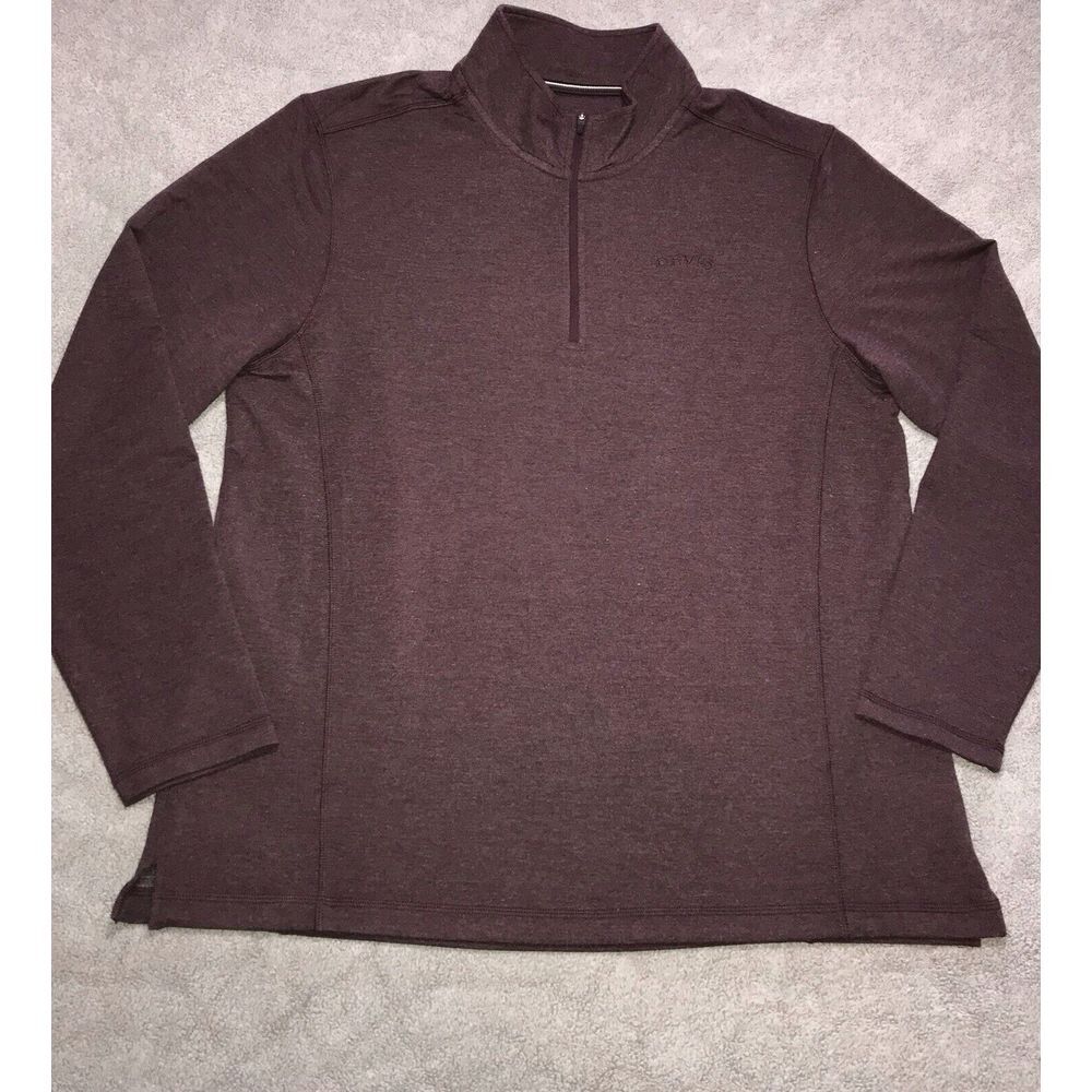 Orvis Sweatshirt Mens XLarge‎ Maroon Soft 1/4 Zip Stretch Pullover XL
